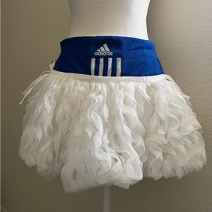 Adidas Royal Blue and White Ruffled Skirt